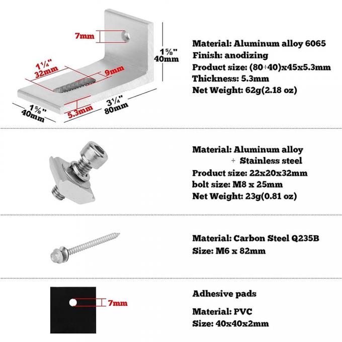 China Factory Free Sample Solar L Foot Hoogwaardige kleur stalen dakpannen fotovoltaïsche beugelsysteem L Foot 1