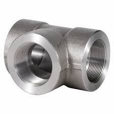 Threaded Straight Tee ASTM A815 UNS S31803 Duplex Stainless Steel 3" SCH40 ASME B16.11