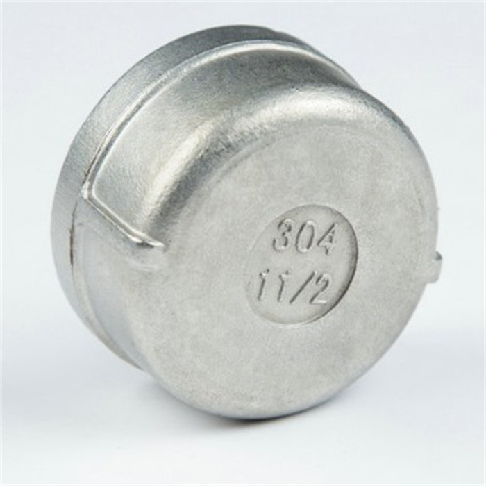 Female BSP Malleable Cast Iron Stainless Steel Pipe Fitting SS 304 316L Round Pipe Cap