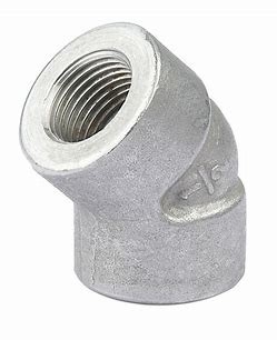 Threaded Elbow Stainless Steel 45 Degree Elbows Forged High Pressure Pipe Fittings Ss304/316