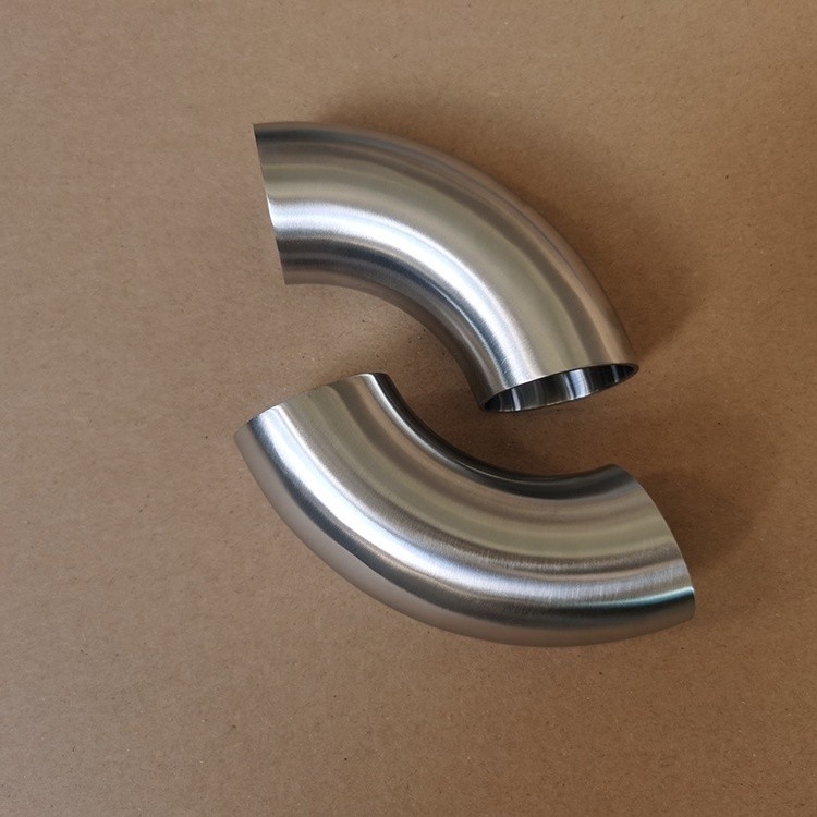 3A SMS DIN 304 316L Sanitary Stainless Steel Pipe Fitting 90 Degree Butt Welded Bends Pipe Elbow