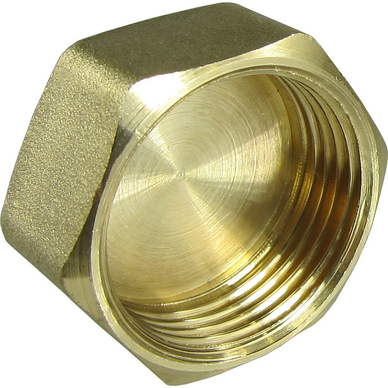 Brass Weld Tube Cap End Cap Hex THD Cap 1/8