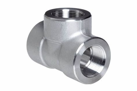 High Pressure Forged Carbon Steel / Stainless Steel Threaded Fittings Tee 3000/6000/9000Lbs