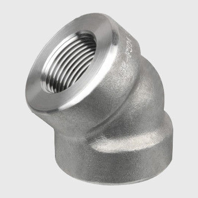 Threaded Elbow Stainless Steel 45 Degree Elbows Forged High Pressure Pipe Fittings Ss304/316