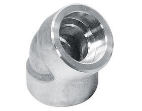 Stainless Steel Elbow Pipe Fittings 45 Degree Socket Weld Long Radius Elbow Forged Fittings