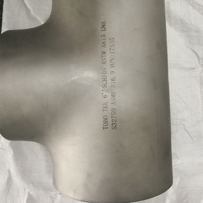 ASME 16.9 Super Duplex steel ASTM A815 UNS S32750 6'' SCH10S Butt Weld TEE