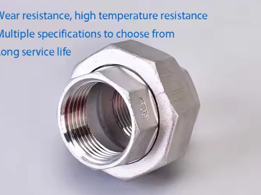 Pipe Connectors Stainless Steel 304 Threaded Pipe Fittings Plumbing Stainless Pipe BSPT Thread Female Union