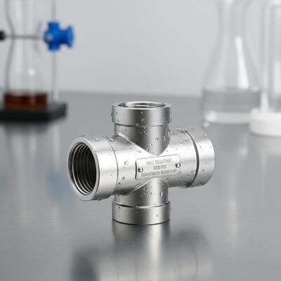 Roestvrijstalen T-stuk met een drukwaarde van 3000 Psi, hittebestendigheid en corrosiebestendigheid van 1000 ° F voor industriële leidingen